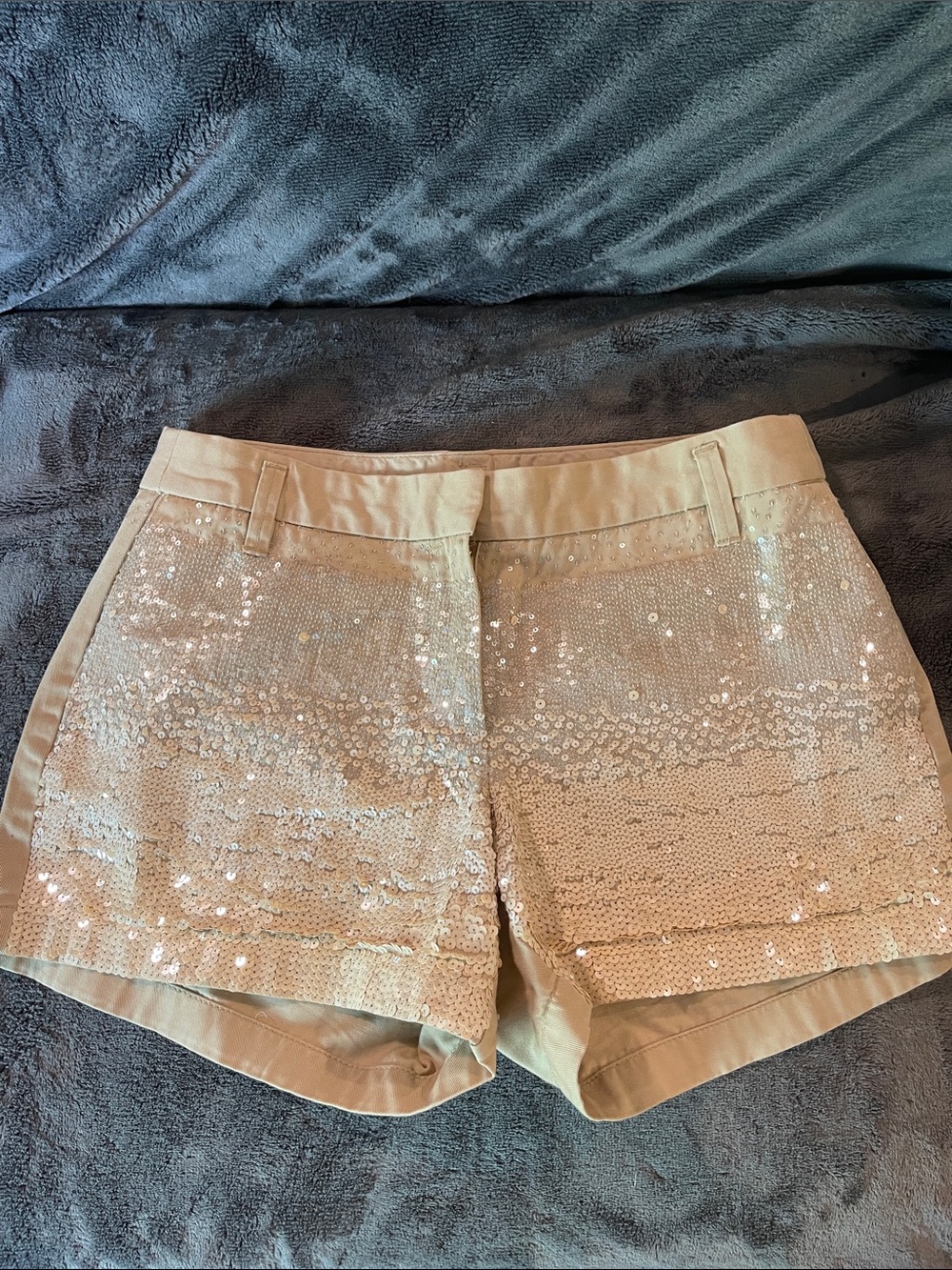 J. Crew Khaki Sequin High-Waist Women's Shorts Size 10